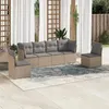 Image de Salon de jardin modulable vidaxl resine tressee 6 personnes 6 pieces 62 x 62 x 69 cm beige