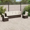 Image de Salon de jardin modulable vidaxl resine tressee 6 pieces marron 62 x 62 x 69 cm 6 personnes