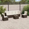 Image de Salon de jardin modulable vidaxl rotin marron 7 pieces 62 x 62 x 69 cm 6 personnes