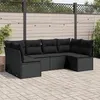 Image de Salon de jardin modulable vidaxl noir resine tressee 6 personnes 62 x 62 x 69 cm 6 pieces
