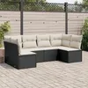 Image de Salon de jardin modulable vidaxl rotin 6 pieces noir 62 x 62 x 69 cm 6 personnes