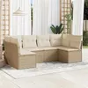 Image de Salon de jardin modulable vidaxl resine tressee 6 personnes beige 62 x 62 x 69 cm 6 pieces