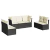 Image de Salon de jardin vidaXL 7 pcs avec coussins noir résine tressée