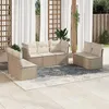 Image de Salon de jardin modulable VIDAXL resine tressee beige 7 pieces 7 personnes
