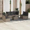 Image de Salon de jardin modulable GENERIQUE 7 personnes 8 pieces gris 62 x 62 x 69 cm resine tressee