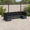 Image de Salon de jardin modulable vidaxl resine tressee noir 7 pieces 62 x 62 x 69 cm 7 personnes