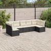 Image de Salon de jardin modulable vidaxl resine tressee 7 pieces 7 personnes 62 x 62 x 69 cm noir