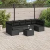 Image de Salon de jardin modulable vidaxl noir 7 personnes 8 pieces 62 x 62 x 69 cm resine tressee