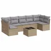 Image de Salon de jardin vidaXL avec coussins 8 pcs beige résine tressée