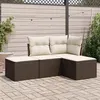 Image de vidaXL Salon de Jardin avec Coussins 4 pcs, Canapés avec Pieds Réglables, Ensemble de Meubles d'Extérieur Patio Terrasse, 3217483