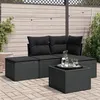 Image de Salon de jardin modulable vidaxl resine tressee noir 4 personnes 62 x 62 x 69 cm 5 pieces