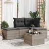 Image de vidaXL Salon de Jardin avec Coussins 5 pcs, Canapés de Patio, Ensemble de Meubles, Mobilier de Terrasse Extérieur, Gris 3217492
