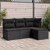 Image de vidaxl Salon de jardin modulable - Lot de 4 pieces - Resine tressee - Noir - 4 personnes