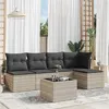 Image de vidaXL Salon de Jardin avec Coussins 6 pcs, Canapés avec Pieds Réglables, Ensemble de Meubles d'Extérieur Patio Terrasse, 3217532