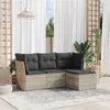 Image de vidaXL Salon de Jardin avec Coussins 4 pcs, Canapés avec Pieds Réglables, Ensemble de Meubles d'Extérieur Patio Terrasse, 3217542