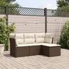 Image de Salon de jardin modulable Vidaxl rotin marron 4 pieces 4 personnes