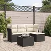 Image de Salon de jardin modulable vidaxl rotin 5 pieces noir 62 x 62 x 69 cm 4 personnes