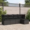 Image de Salon de jardin modulable vidaxl resine tressee noir 5 pieces 62 x 62 x 69 cm 5 personnes