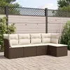 Image de Salon de jardin modulable vidaxl marron resine tressee 5 pieces 62 x 62 x 69 cm 5 personnes