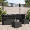 Image de vidaXL Salon de jardin 6 pcs avec coussins noir résine tressée 3217565