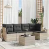 Image de vidaXL Salon de Jardin avec Coussins 6 pcs, Canapés avec Pieds Réglables, Ensemble de Meubles d'Extérieur Patio Terrasse, 3217572