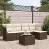 Image de Salon de jardin modulable - Lot de 6 pieces - Resine tressee - Marron - 5 personnes