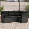 Image de Salon de jardin modulable GENERIQUE noir 4 personnes resine tressee 62 x 62 x 69 cm 4 pieces