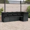 Image de Vidaxl Salon de jardin modulable - Pack de 5 pièces - Résine tressée Noir - 5 personnes - 62 x 62 x 69 cm