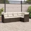 Image de Vidaxl Salon de jardin modulable - Lot de 5 pieces - Resine tressee marron - 5 personnes