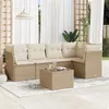 Image de Salon de jardin modulable vidaxl rotin beige 6 pieces 62 x 62 x 69 cm 5 personnes