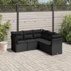 Image de Salon de jardin modulable vidaxl resine tressee 5 pieces noir 62 x 62 x 69 cm 5 personnes