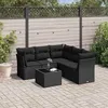 Image de Salon de jardin modulable vidaxl 6 pieces noir resine tressee 62 x 62 x 69 cm 5 personnes