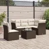 Image de Salon de jardin modulable Vidaxl rotin marron 6 pieces