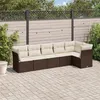 Image de Salon de jardin modulable vidaxl resine tressee marron 6 pieces 55 x 62 x 69 cm 6 personnes