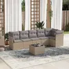 Image de Salon de jardin modulable GENERIQUE beige 6 personnes resine tressee 55 x 62 x 69 cm 7 pieces