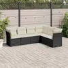 Image de Salon de jardin modulable Vidaxl resine tressee noir 6 pieces 55.0 x 62 x 69 6 personnes
