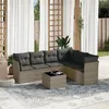 Image de vidaXL Salon de Jardin avec Coussins 7 pcs, Canapés de Terrasse, Ensemble de Meubles de Patio, Mobilier d'Extérieur, Gris 3217690