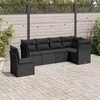 Image de Vidaxl Salon de jardin modulable - Lot de 6 pièces - Résine tressée noir 6 personnes 55x62x69 cm