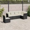 Image de vidaXL Salon de jardin 6 pcs avec coussins noir résine tressée 3217696