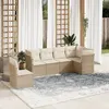 Image de vidaXL Salon de Jardin avec Coussins 6 pcs, Canapés de Terrasse, Ensemble de Meubles de Patio, Mobilier d'Extérieur, Beige 3217698