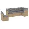 Image de Salon de jardin modulable Vidaxl beige resine tressee 6 pieces 55.0 x 62 x 69 cm 6 personnes