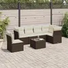 Image de Salon de jardin modulable Vidaxl resine tressee noir 7 pieces 55.0 x 62 x 69 6 personnes
