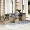 Image de Vidaxl Salon de jardin modulable - Lot de 7 pièces - Rotin beige