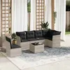 Image de vidaXL Salon de Jardin avec Coussins 7 pcs, Canapés de Terrasse, Ensemble de Meubles de Patio, Mobilier d'Extérieur, Gris 3217712