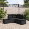 Image de Salon de jardin modulable vidaxl resine tressee noir 5 personnes 55 x 62 x 69 cm 5 pieces