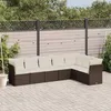 Image de Salon de jardin modulable vidaxl resine tressee 7 pieces marron 55 x 62 x 69 cm 7 personnes