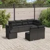 Image de Salon de jardin modulable vidaxl noir resine tressee 8 pieces 55 x 62 x 69 cm 8 personnes