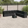 Image de Salon de jardin modulable GENERIQUE resine tressee 10 pieces noir 55 x 62 x 69 cm 9 personnes