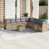 Image de Salon de jardin modulable vidaxl resine tressee beige 9 personnes 55 x 62 x 69 cm 10 pieces