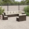 Image de vidaXL Salon de Jardin avec Coussins 10 pcs, Canapés de Terrasse, Ensemble de Meubles de Patio, Mobilier d'Extérieur, Marron 3217803